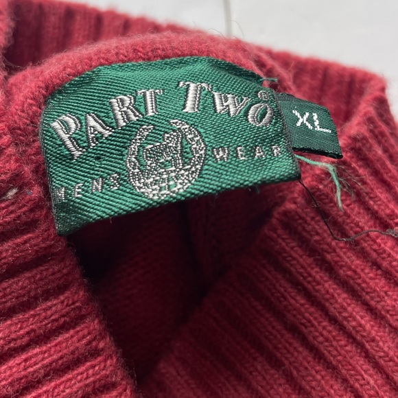 Vintage Fair Isle Textured Patterned Knit Sweater Part Two Mens Wear Grandpa XL - Picture 3 of 5